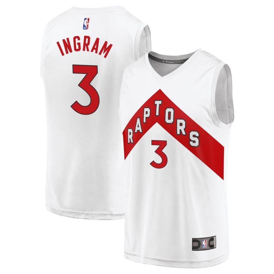 Toronto Raptors #3 Brandon Ingram White - Association Edition Basketball Jersey basketball jersey product view 1