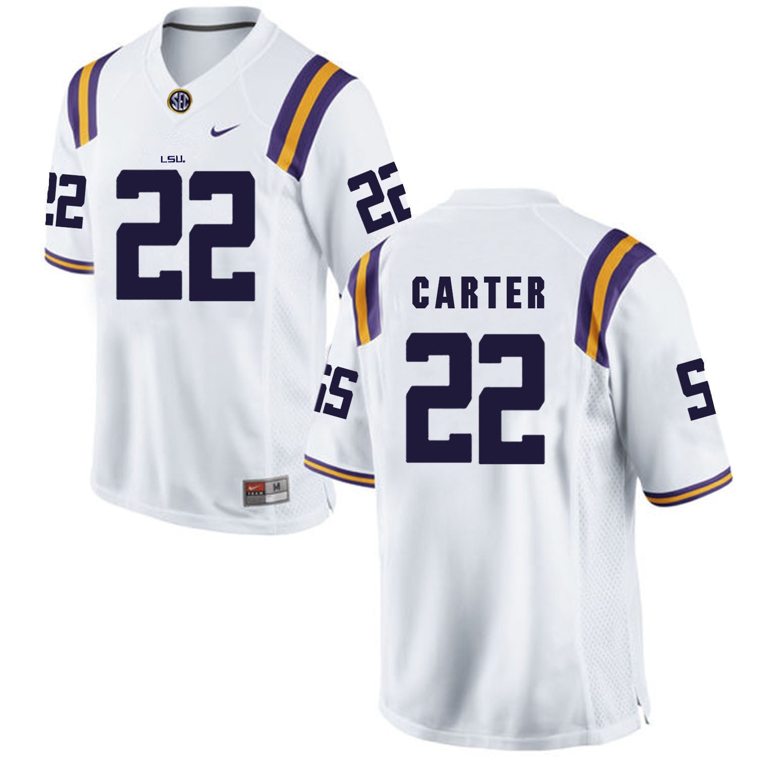Tory Carter 22 White College Football Jersey football jersey product view 1