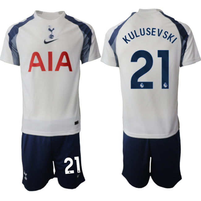 Tottenham Hotspur #21 Dejan Kulusevski 2025 26 White Home Soccer Jersey Suit sports jersey product view 1