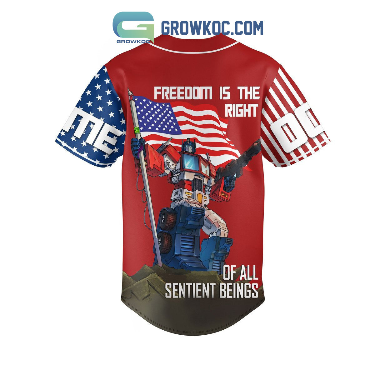 Transformers Autobot The Optimus Prime Fan Personalized Baseball Jersey baseball jersey product view 2