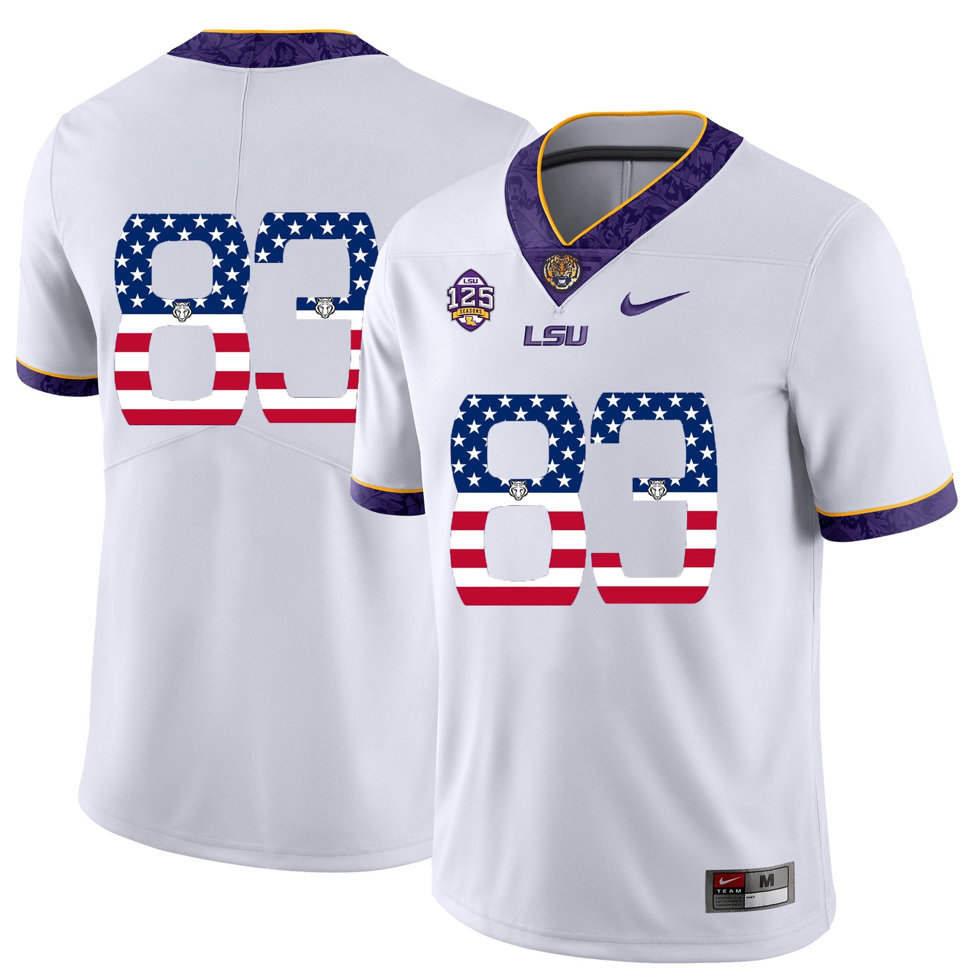 Travin Dural 83 Pattern White .1jpg College Football Jersey football jersey product view 1