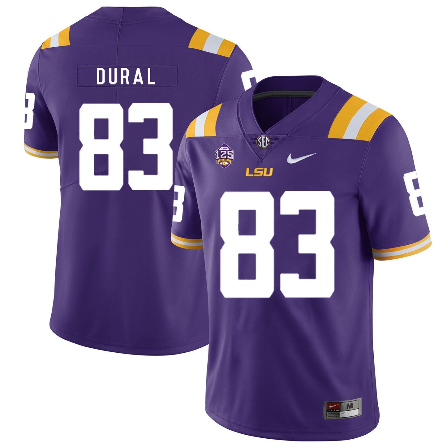 Travin Dural 83 Purple .2jpg College Football Jersey football jersey product view 1