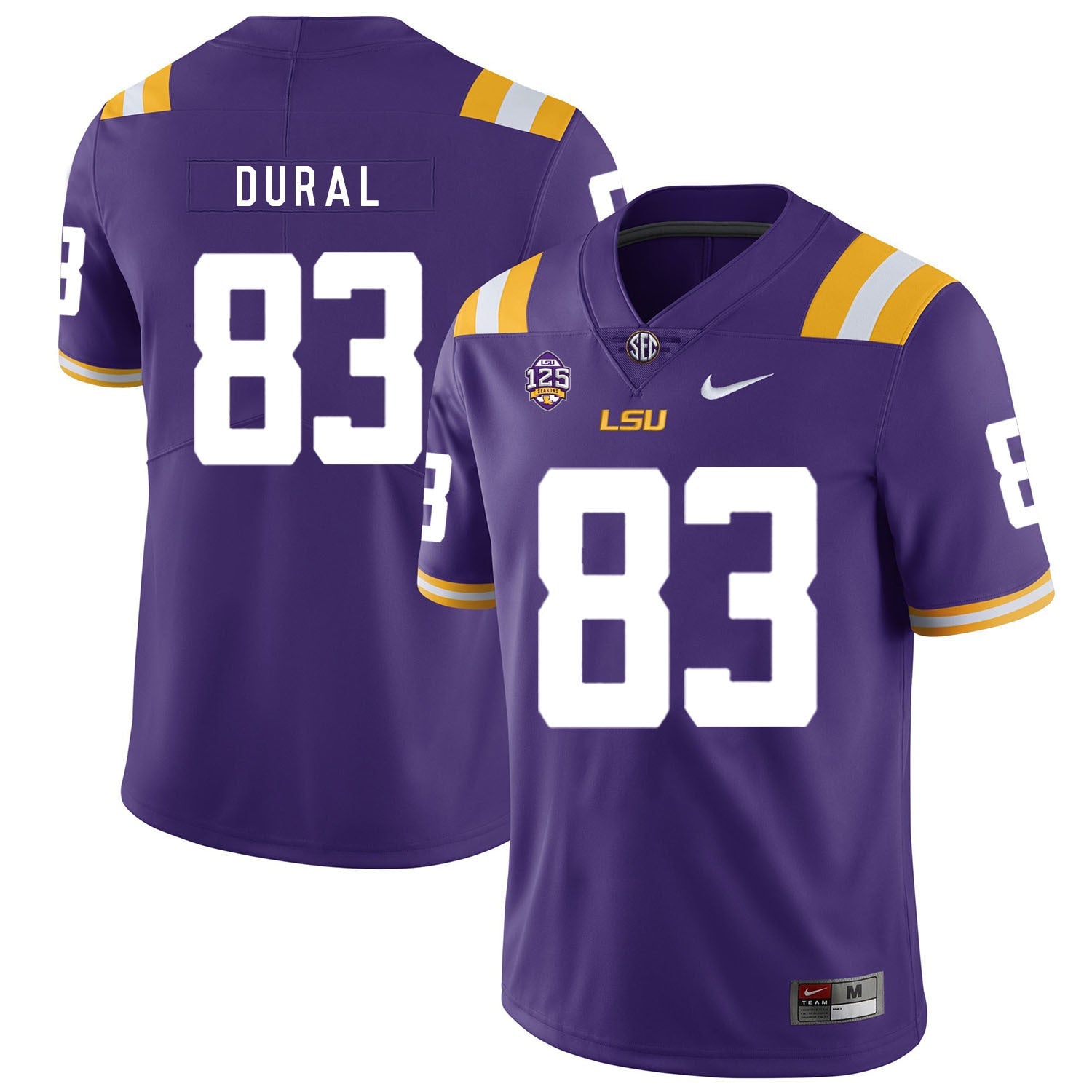 Travin Dural 83 Purple .2jpg College Football Jersey football jersey product view 1