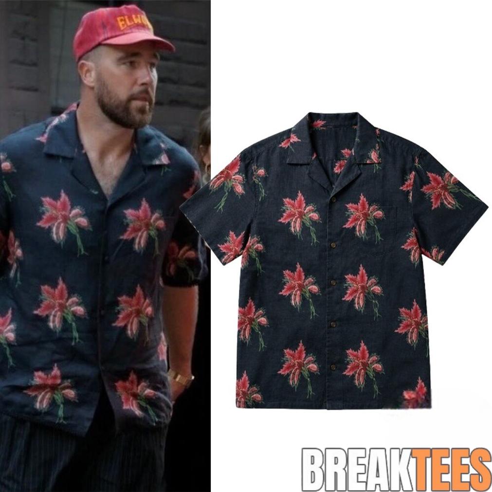 Travis Kelce Floral Hawaiian Shirt At The Eighty Six NYC 2026 Unisex T-shirt, Sweatshirt, Hoodie, Long Sleeve Tee - T-Shirt, Sweatshirt, Hoodie