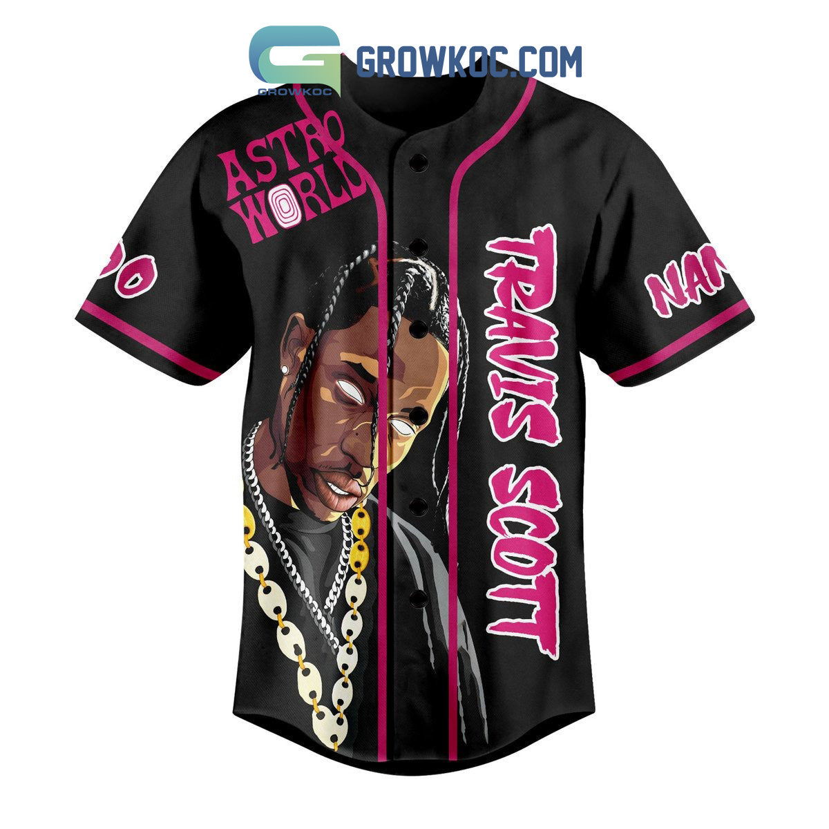 Travis Scott Astro World Its Lit Life A Btch And Mine_s A Movies Custom Baseball Jersey baseball jersey product view 2