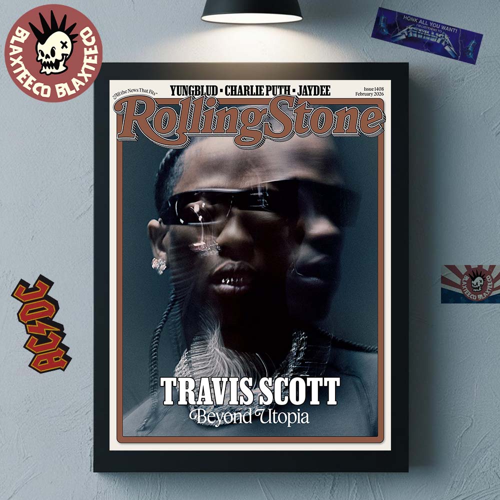 Travis Scott Graces The Cover Of Rolling Stone Magazine Beyond Utopia Issue 1408 February 2026 Home Decor Poster Canvas - T-Shirt, Sweatshirt, Hoodie
