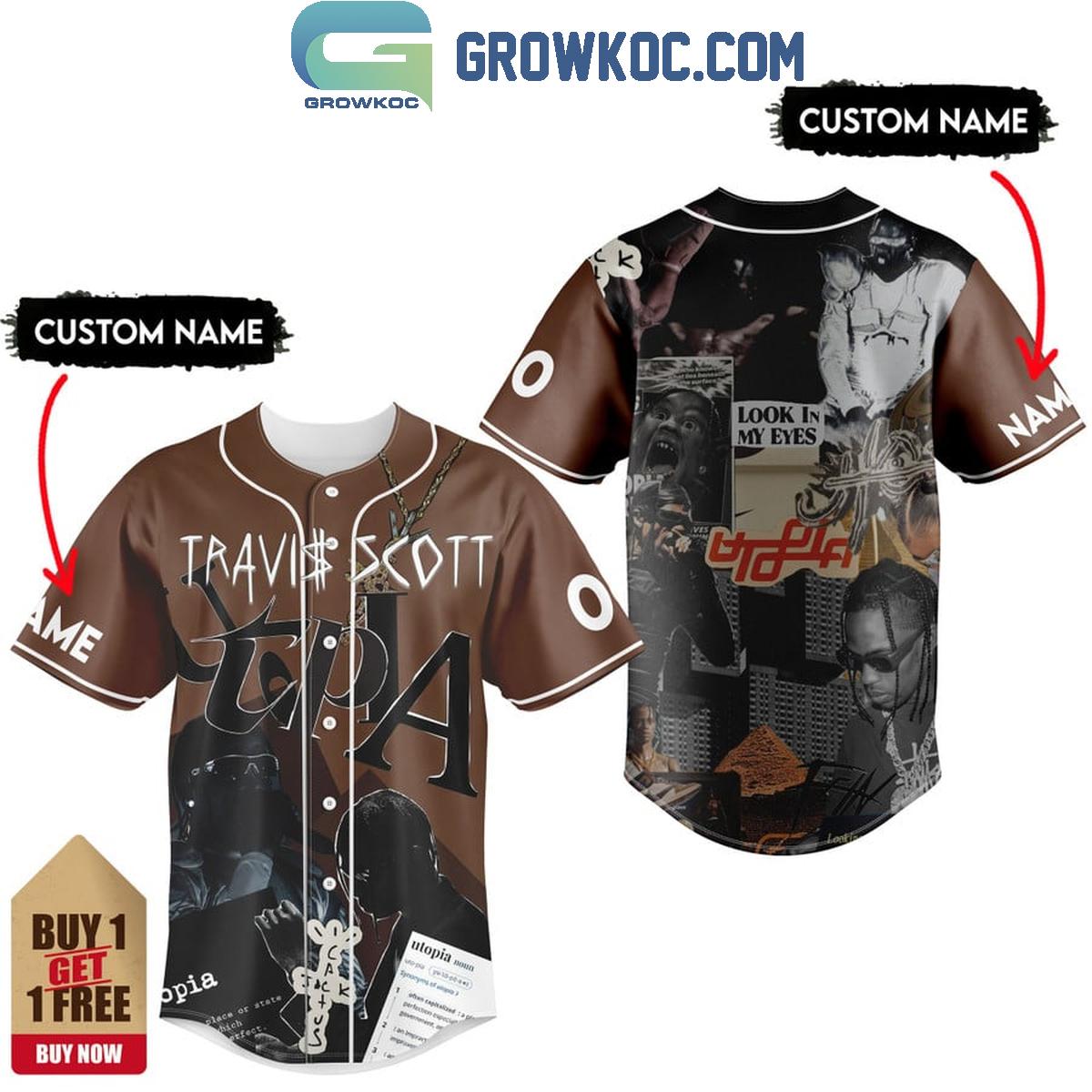 Travis Scott Utopia Look In My Eyes Personalized Baseball Jersey baseball jersey product view 1