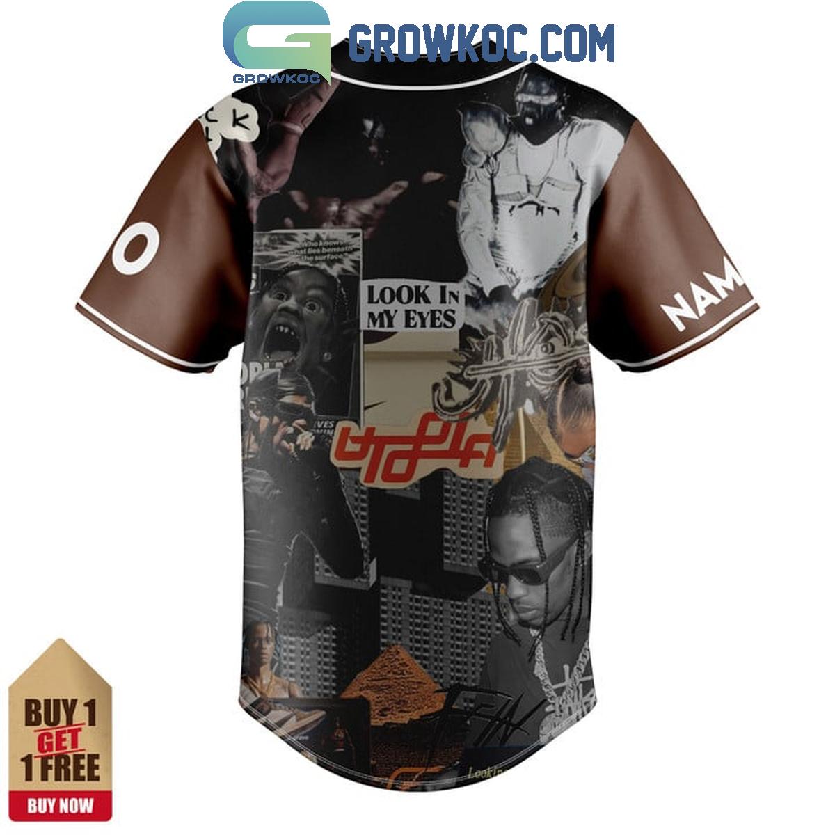 Travis Scott Utopia Look In My Eyes Personalized Baseball Jersey baseball jersey product view 3