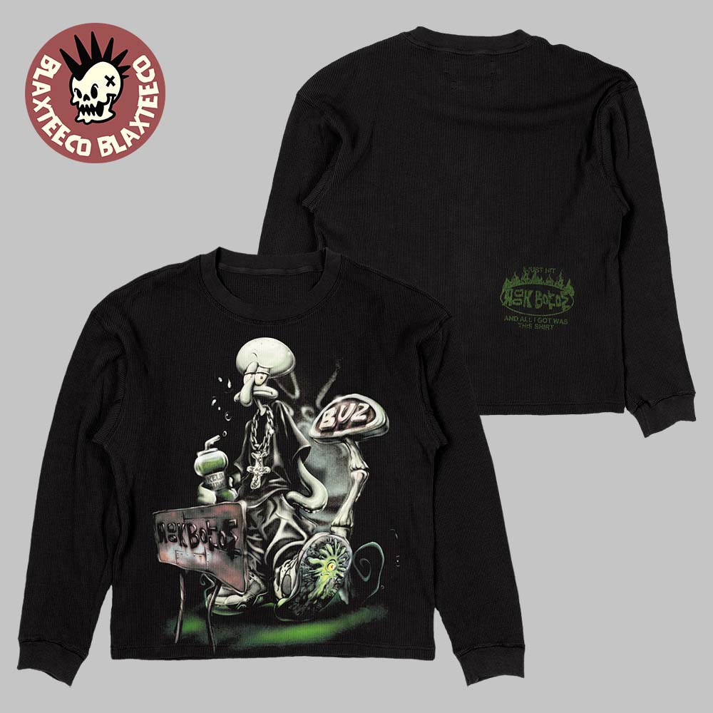 Travis Scott X Spongebob Squilliam Fancyson Rock Bottom Thermal Longsleeve Unisex T-shirt, Sweatshirt, Hoodie, Long Sleeve Tee - T-Shirt, Sweatshirt, Hoodie