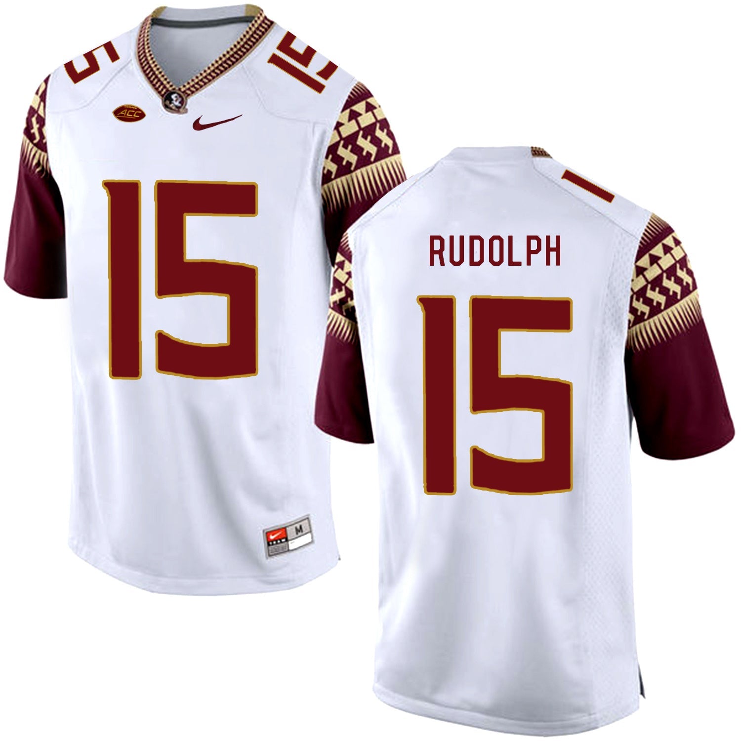 Travis Rudolph 15 White College Football Jersey football jersey product view 1