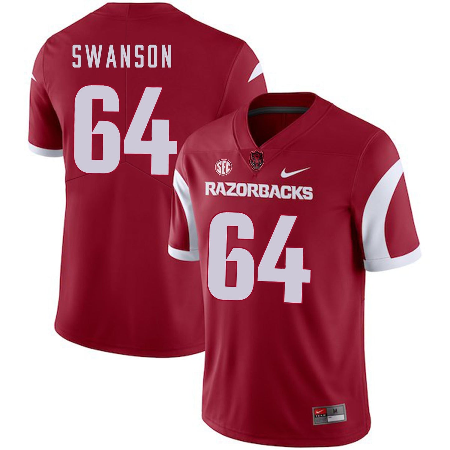 Travis Swanson 64 Red College Football Jersey football jersey product view 1