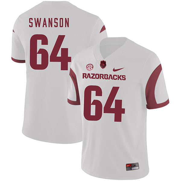Travis Swanson 64 White College Football Jersey football jersey product view 1