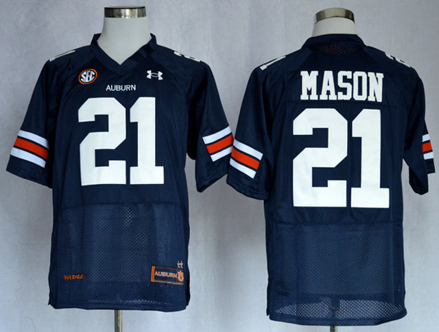Tre Mason 21 Navy Blue College Football Jersey football jersey product view 1