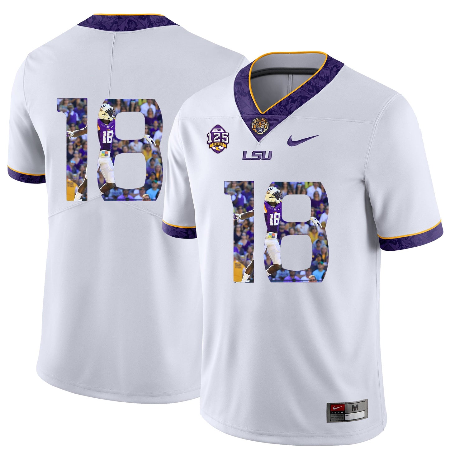 Tre'Davious White 18 Pattern White College Football Jersey football jersey product view 1