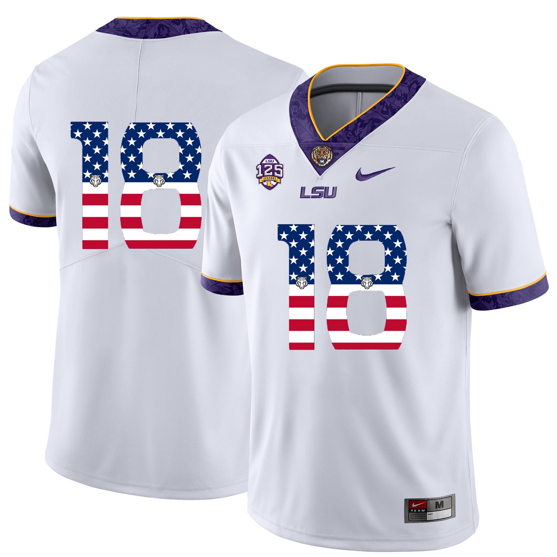 Tre'Davious White 18 Pattern White .1jpg College Football Jersey football jersey product view 1