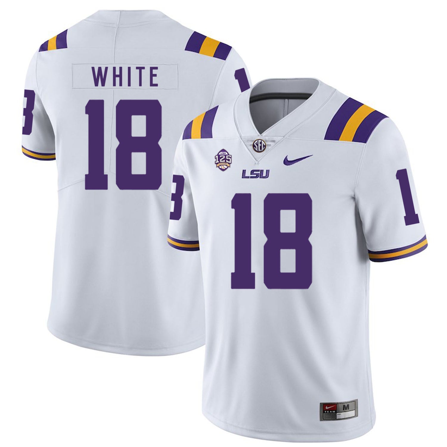 Tre'Davious White 18 White .2jpg College Football Jersey football jersey product view 1