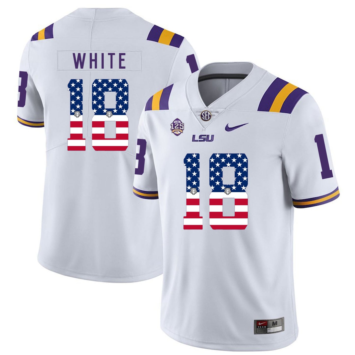 Tre'Davious White 18 White College Football Jersey football jersey product view 1