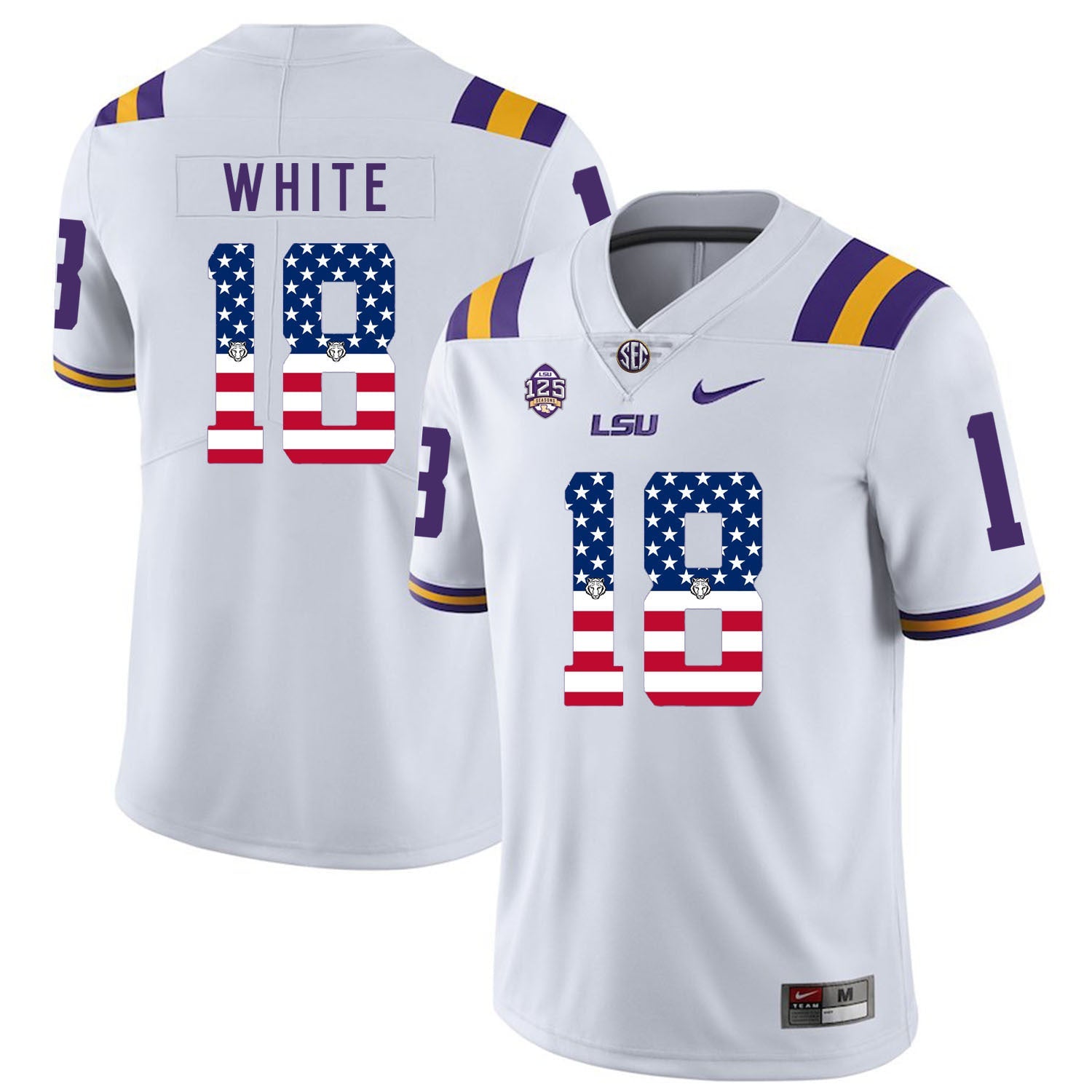 Tre'Davious White 18 White College Football Jersey football jersey product view 1