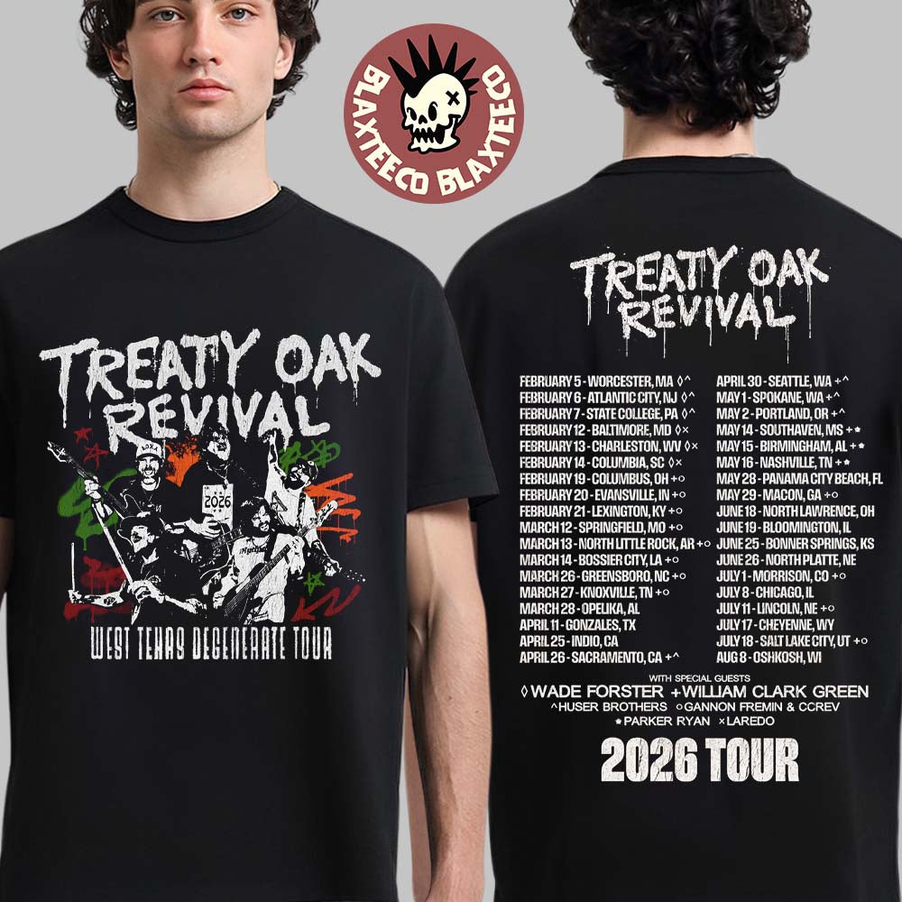 Treaty Oak Revival 2026 Tour Merch T-Shirt Unisex T-shirt, Sweatshirt, Hoodie, Long Sleeve Tee - T-Shirt, Sweatshirt, Hoodie