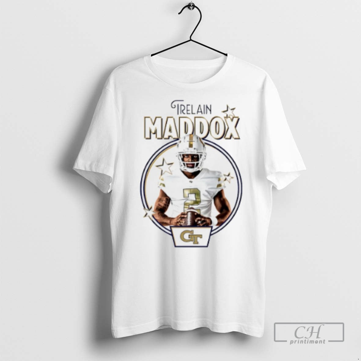 Trelain Maddox Georgia Tech Yellow Jackets Illustrated T Shirts Unisex T-shirt, Sweatshirt, Hoodie, Long Sleeve Tee - T-Shirt, Sweatshirt, Hoodie