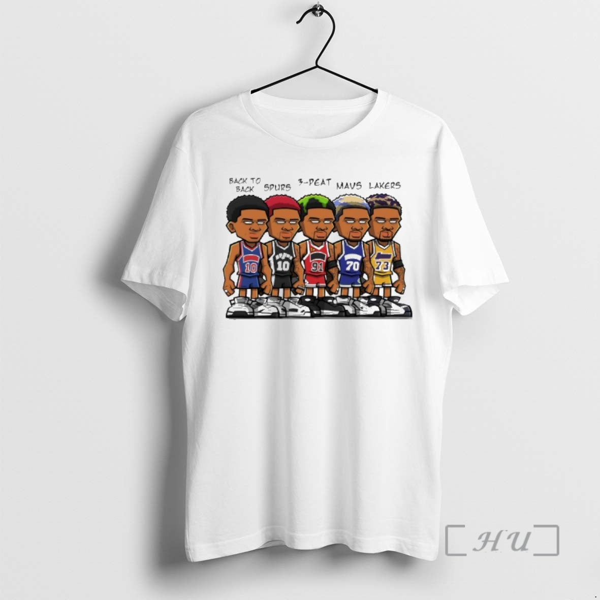 Trending Back To Back Spurs 3peat Mavs Lakers Nba Player Cartoon Premium T Shirts Sweater - T-Shirt, Sweatshirt, Hoodie