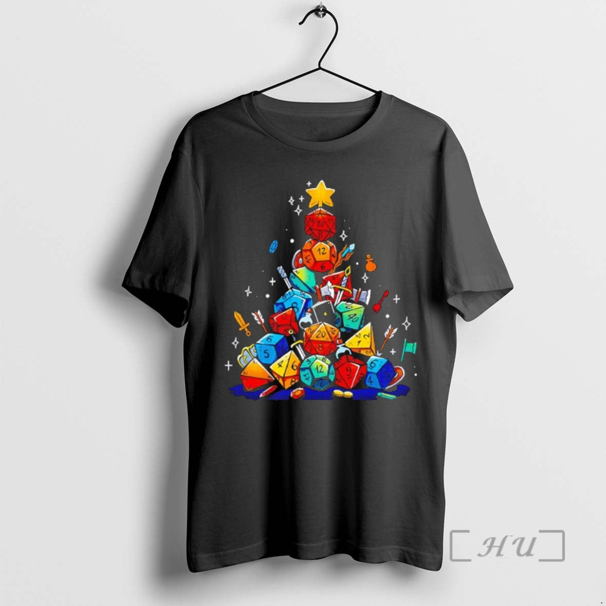 Trending Christmas Dice Tree Style 2025 Black - T-Shirt, Sweatshirt, Hoodie