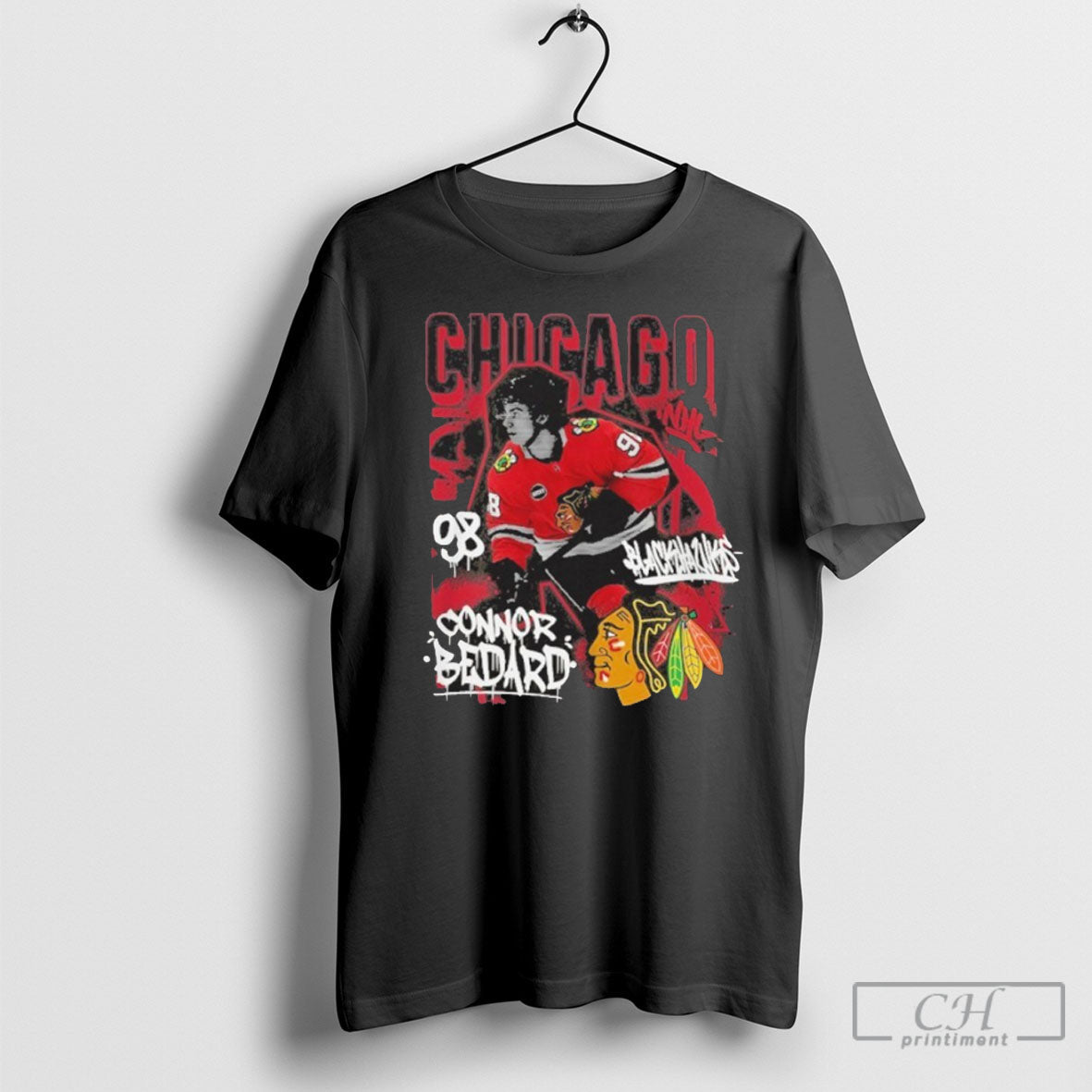 Trending Connor Bedard Chicago Blackhawks Photo Reel Graphic T Unisex T-shirt, Sweatshirt, Hoodie, Long Sleeve Tee - T-Shirt, Sweatshirt, Hoodie