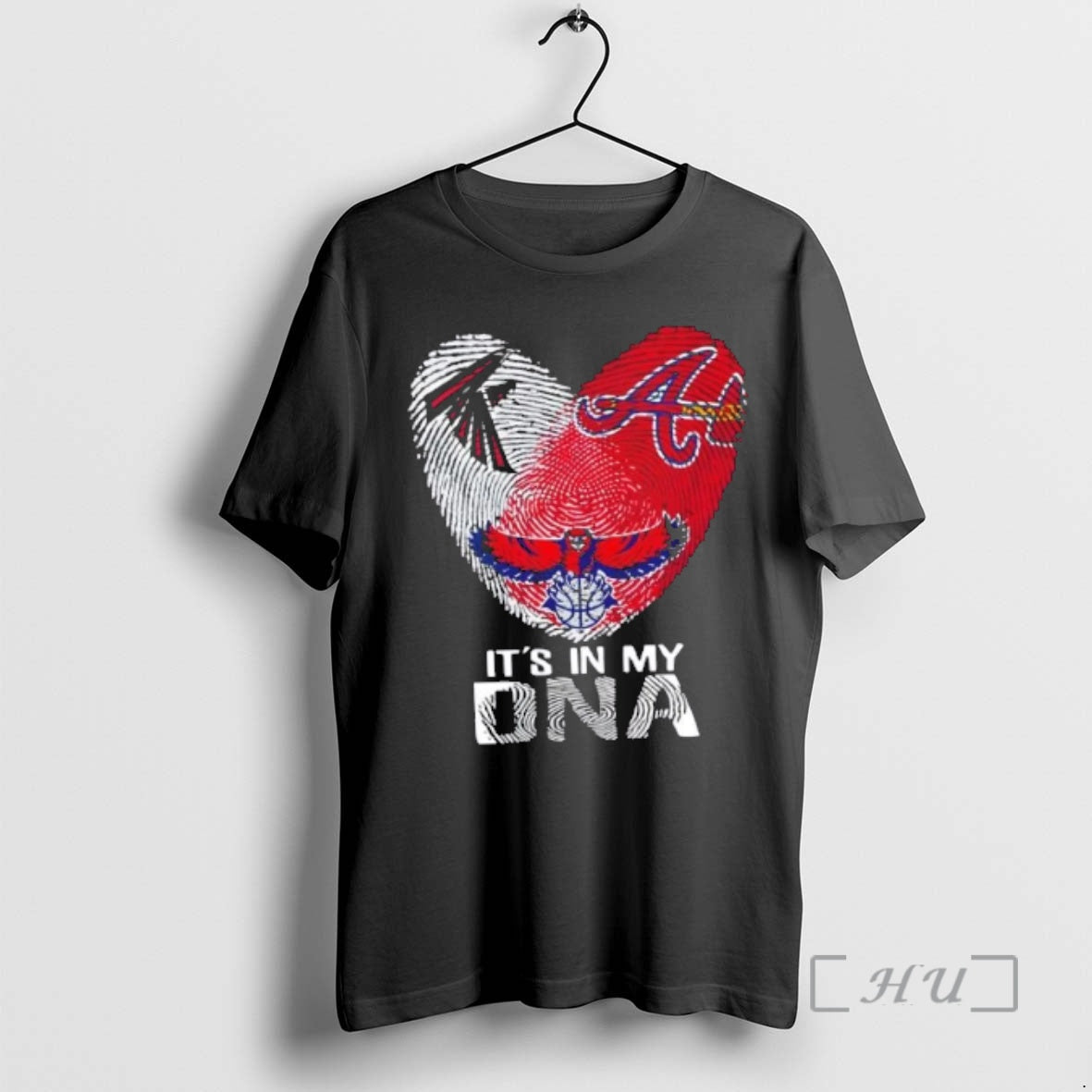 Trending Georgia City Atlanta Sports Falcons X Braves Saints Its In My Dna Fingerprint Heart - T-Shirt, Sweatshirt, Hoodie