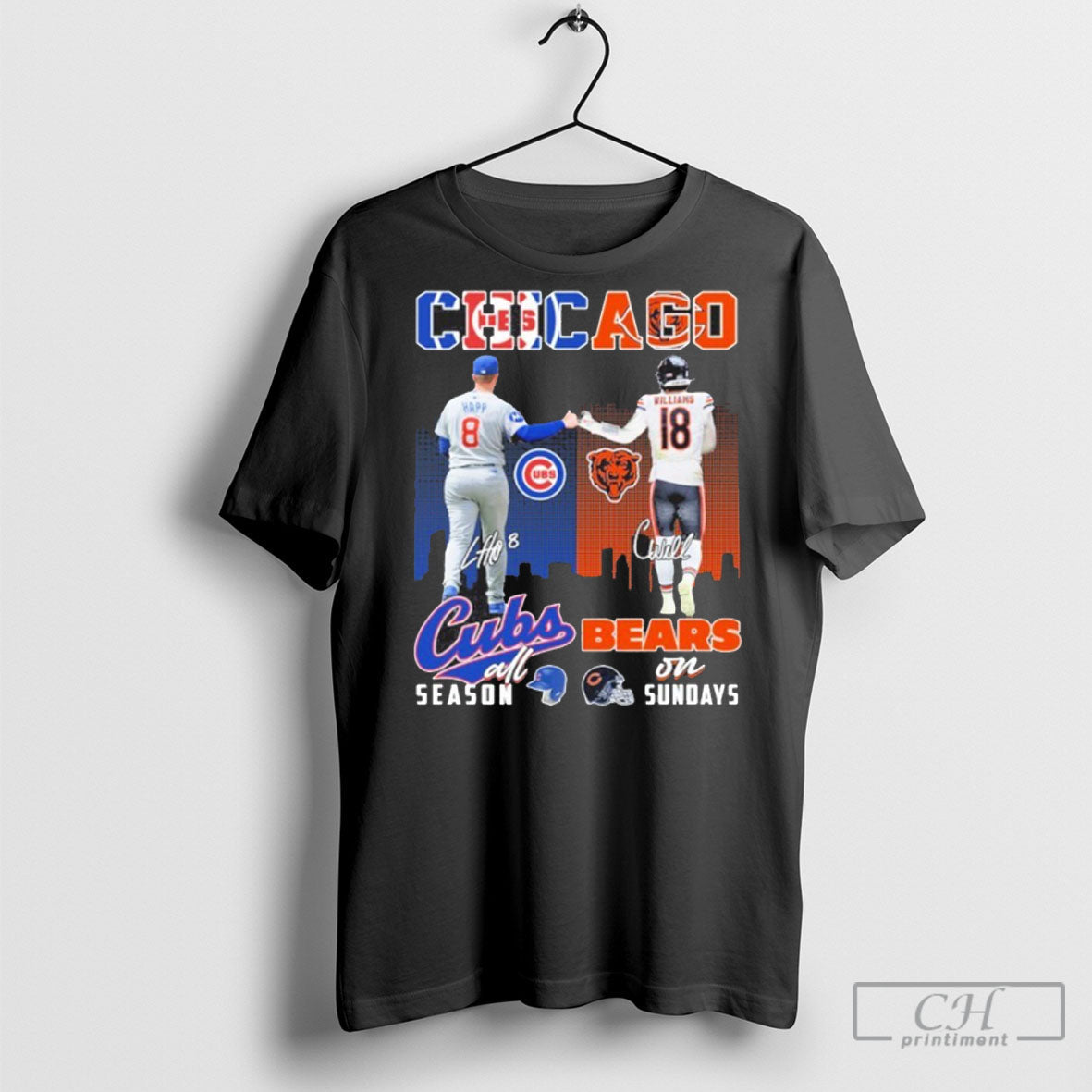 Trending Happ Cubs All Season And Williams Bears On Sundays Unisex T-shirt, Sweatshirt, Hoodie, Long Sleeve Tee - T-Shirt, Sweatshirt, Hoodie