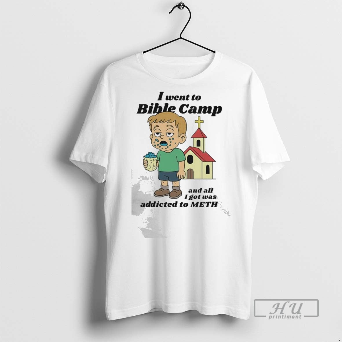 Trending I Went To Bible Camp And All I Got Was Addicted To Meth 2025 Unisex T-shirt, Sweatshirt, Hoodie, Long Sleeve Tee - T-Shirt, Sweatshirt, Hoodie