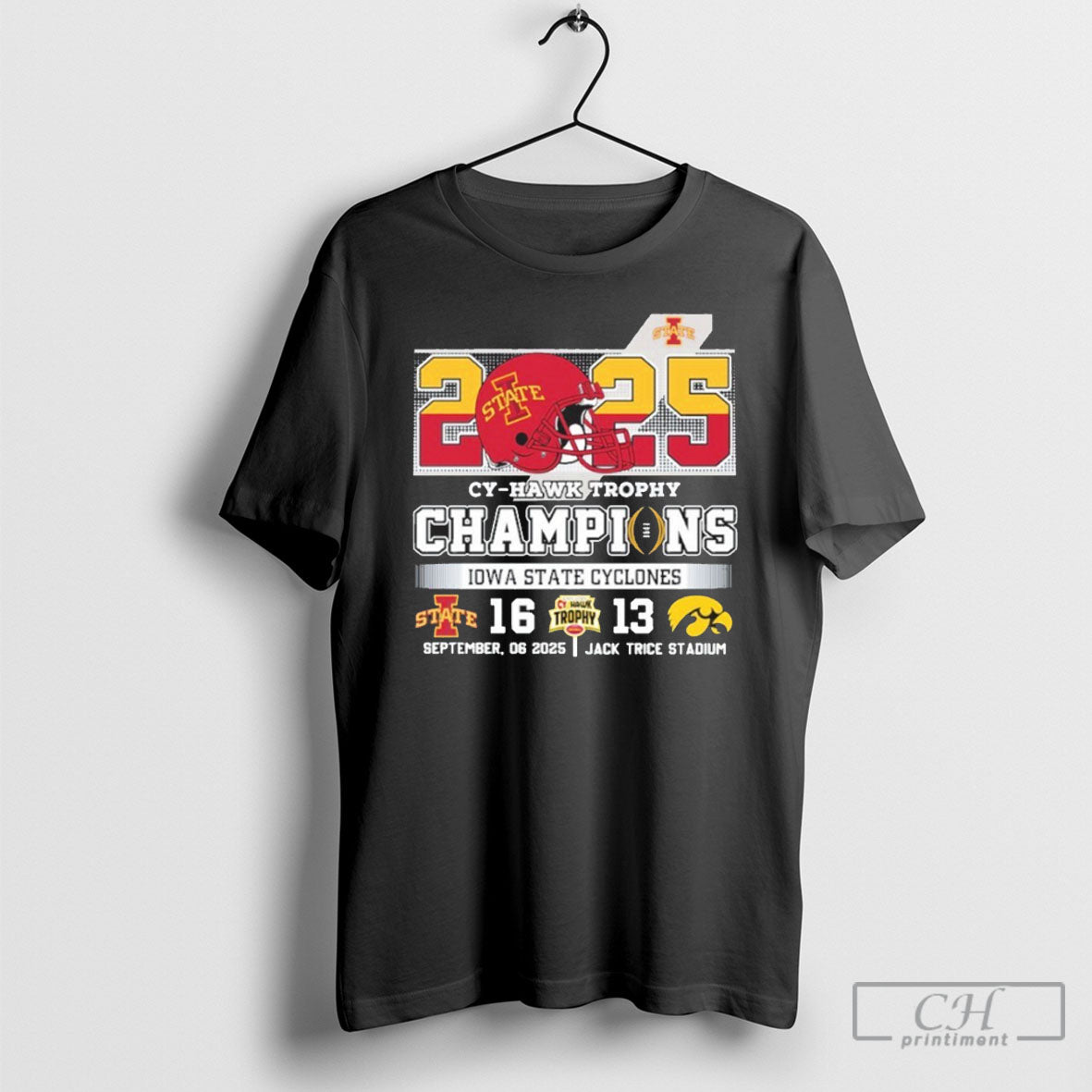 Trending Iowa State Cyclones 2025 Cy Hawk Trophy Champions 16 13 Iowa Unisex T-shirt, Sweatshirt, Hoodie, Long Sleeve Tee - T-Shirt, Sweatshirt, Hoodie