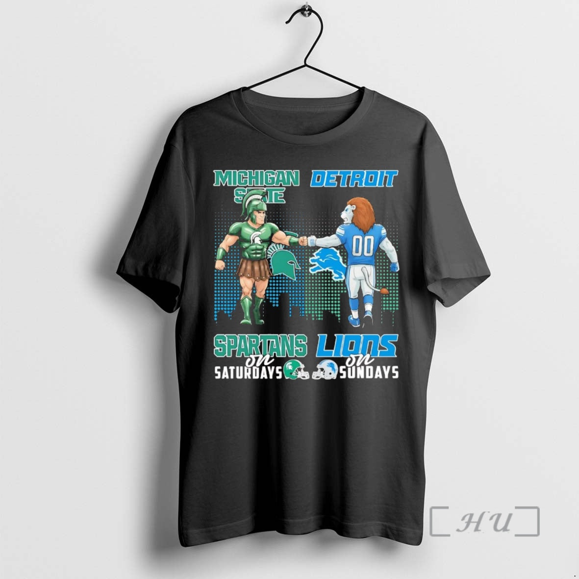 Trending Michigan State Spartans On Saturdays Detroit Lions On Sundays Mascot Premium T Shirts Sweater - T-Shirt, Sweatshirt, Hoodie