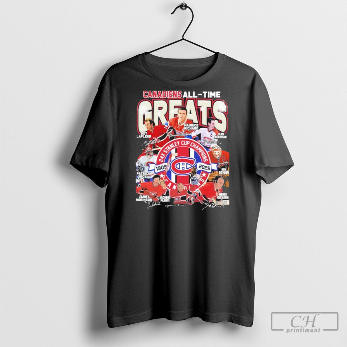 Trending Montreal Canadiens All Time Greats Teams Signatures Unisex T-shirt, Sweatshirt, Hoodie, Long Sleeve Tee - T-Shirt, Sweatshirt, Hoodie