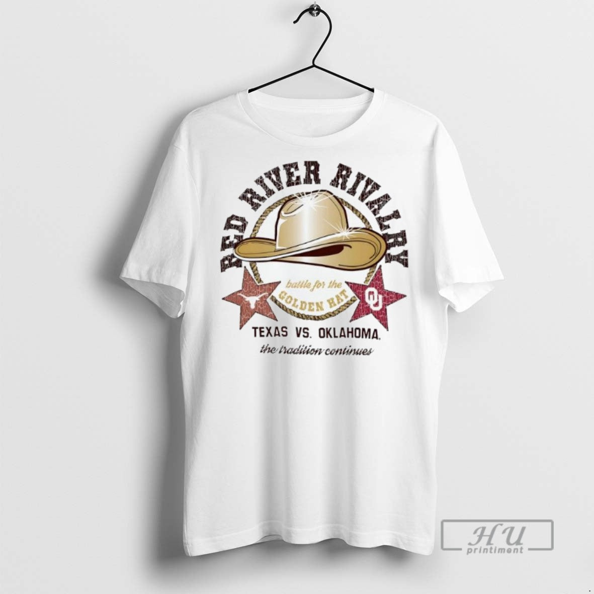 Trending Officials Texas Longhorns Vs Oklahoma Sooners Red River Rivalry Battle For The Golden Hat - T-Shirt, Sweatshirt, Hoodie