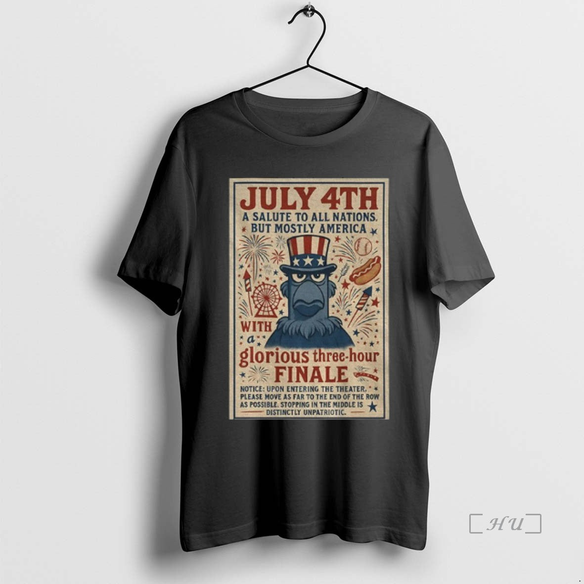 Trending Patriotic Sam Eagle Muppets July 4th Fireworks A Salute To All Nations But Mostly - T-Shirt, Sweatshirt, Hoodie