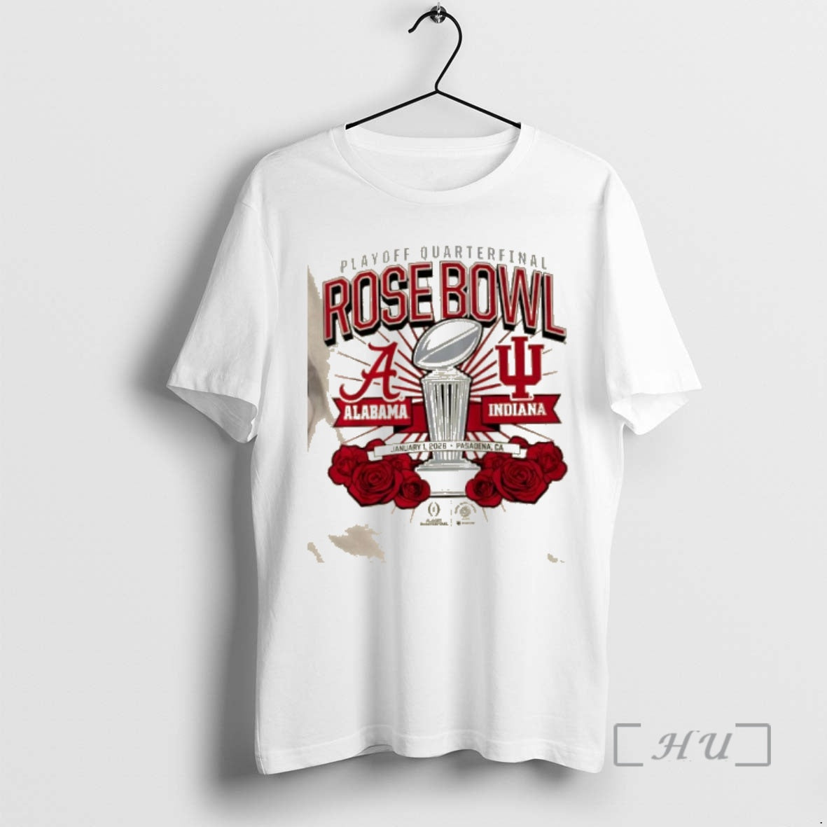 Trending Playoff Quarterfinal Indiana And Alabama 2025 Rose Bowl Game Matchup Premium T Shirts Sweater - T-Shirt, Sweatshirt, Hoodie