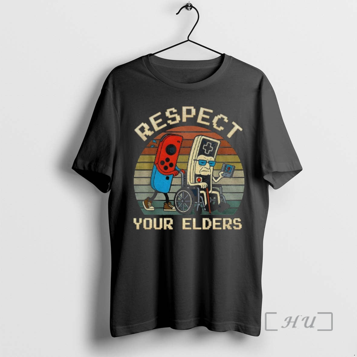 Trending Respect Your Elders Gaming Funny Gamer Controller 80s - T-Shirt, Sweatshirt, Hoodie