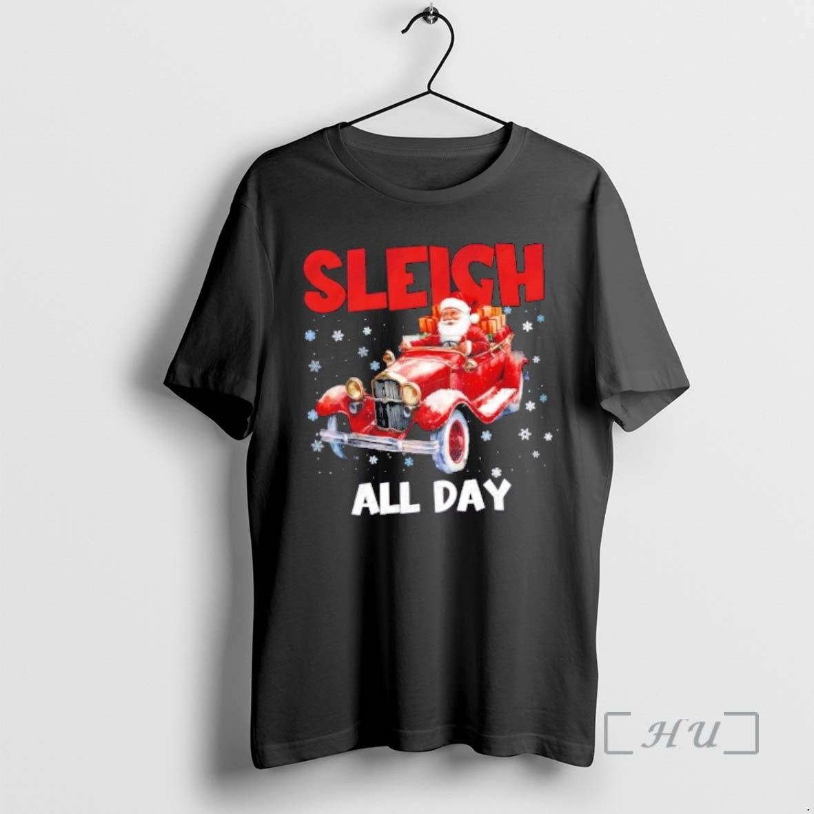 Trending Santa Claus Driving Car Sleigh All Day Vintage Christmas - T-Shirt, Sweatshirt, Hoodie