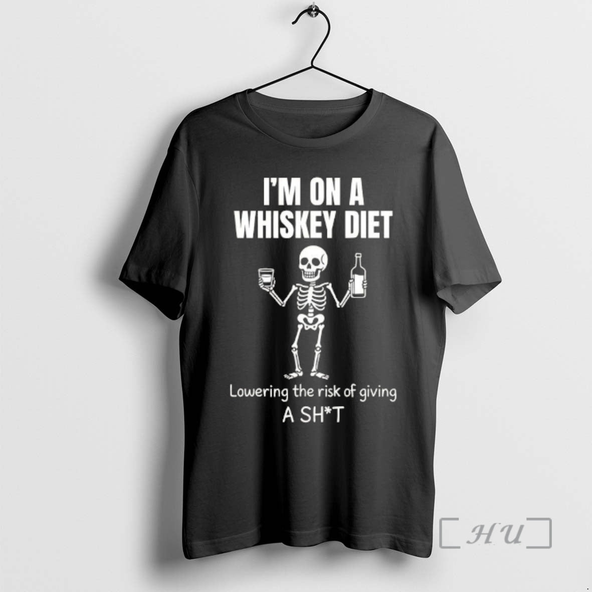 Trending Skeleton Im On A Whiskey Diet Lowering The Risk Of Giving A Shit Premium - T-Shirt, Sweatshirt, Hoodie