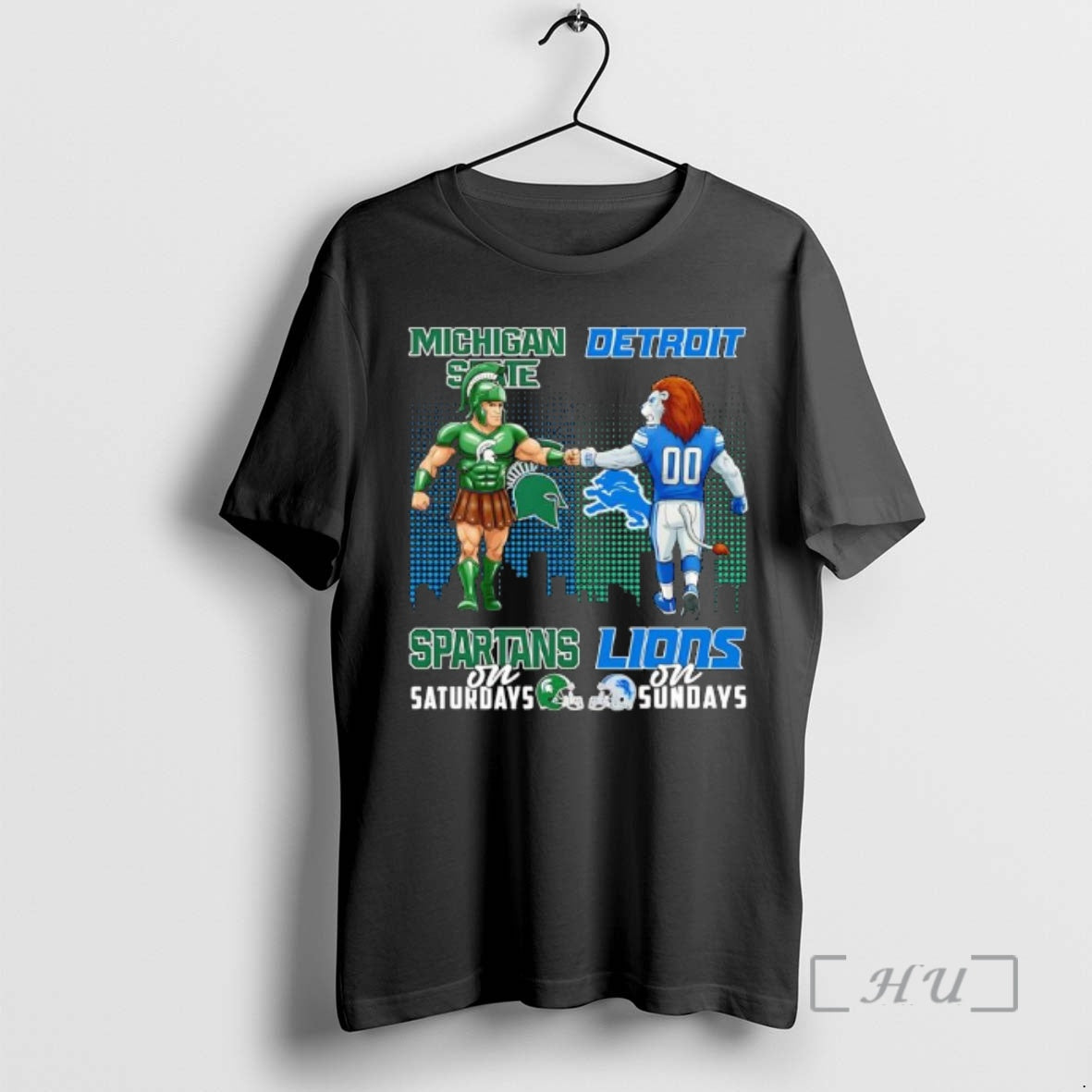Trending The Michigan State Spartans On Saturdays And Detroit Lions On Sundays Mascots College Premium - T-Shirt, Sweatshirt, Hoodie