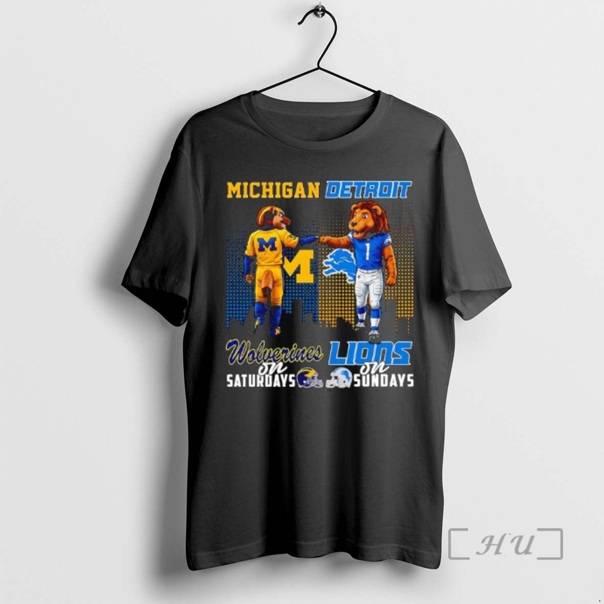 Trending The Michigan Wolverines On Saturdays And Detroit Lions On Sundays Mascots College Premium - T-Shirt, Sweatshirt, Hoodie