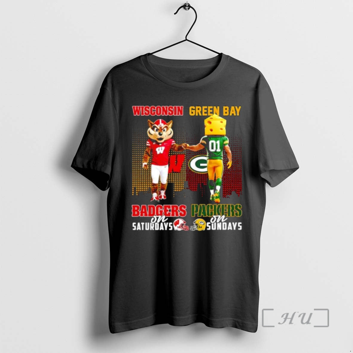 Trending The Wisconsin Badgers On Saturdays And Green Bay Packers On Sundays Mascots College Premium - T-Shirt, Sweatshirt, Hoodie