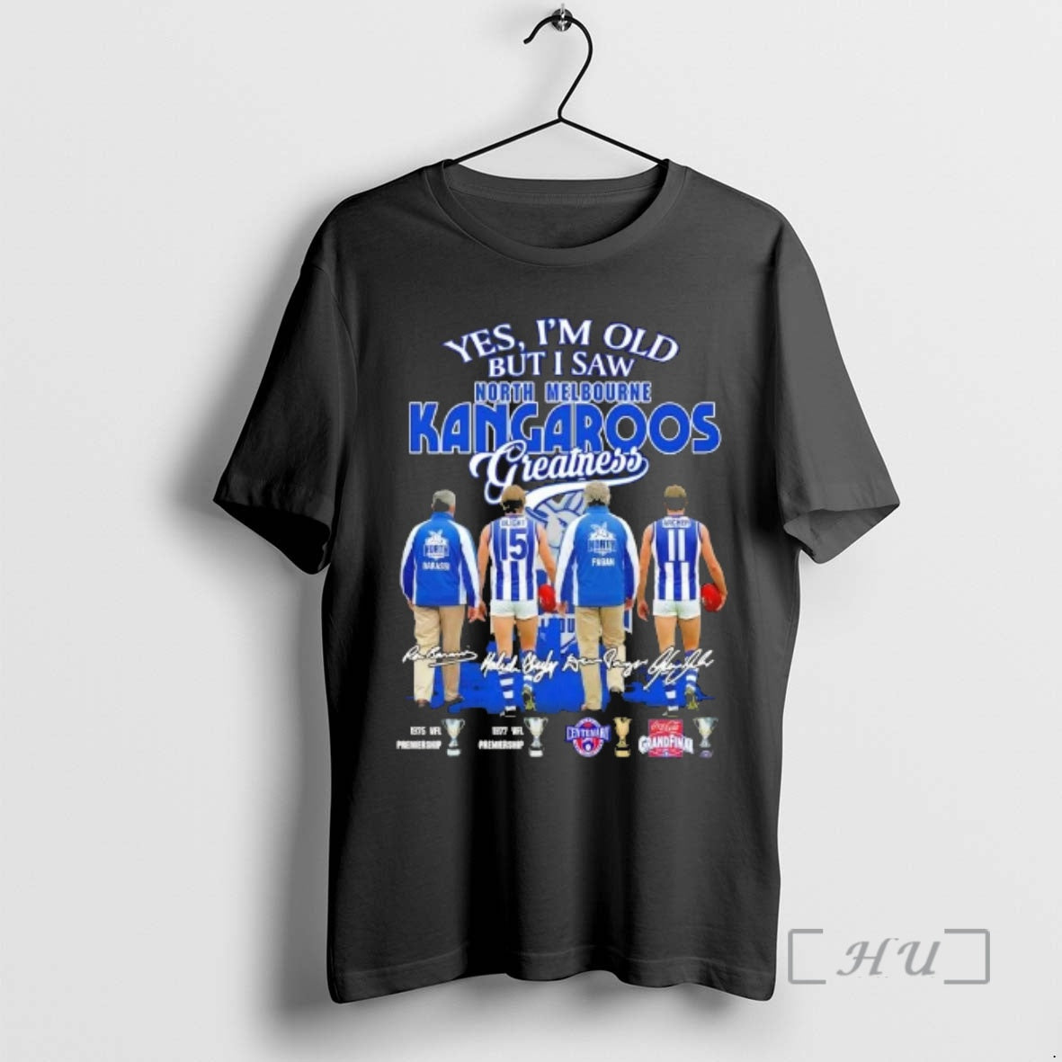 Trending Yes Im Old But I Saw North Melbourne Kangaroos Legends Greatness Skyline Signatures Premium - T-Shirt, Sweatshirt, Hoodie