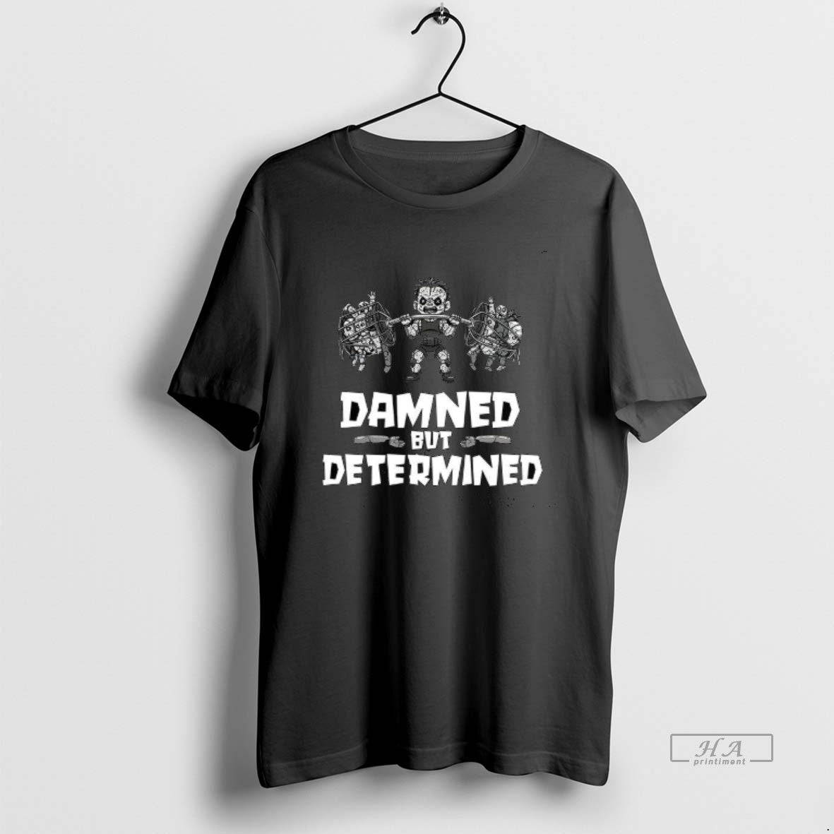 Trendy Damned But Determined Zombie Halloween Unisex T-shirt, Sweatshirt, Hoodie, Long Sleeve Tee - T-Shirt, Sweatshirt, Hoodie