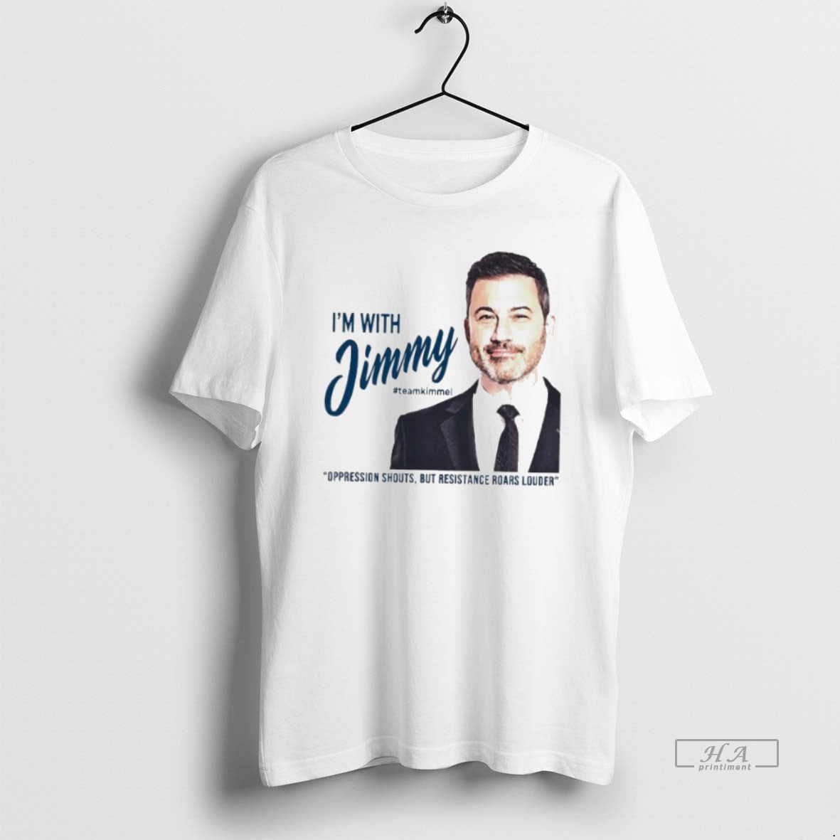 Trendy Im With Jimmy Kimmel Oppression Shouts But Resistance Roars Louder Nemoshirt White Unisex T-shirt, Sweatshirt, Hoodie, Long Sleeve Tee - T-Shirt, Sweatshirt, Hoodie