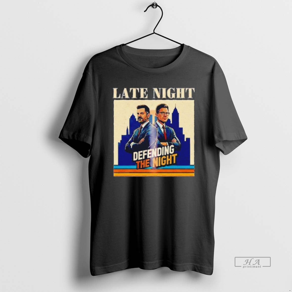 Trendy Late Night Defending The Night Jimmy Kimmel And Stephen Colbert Vintage Nemoshirt Black Tee - T-Shirt, Sweatshirt, Hoodie