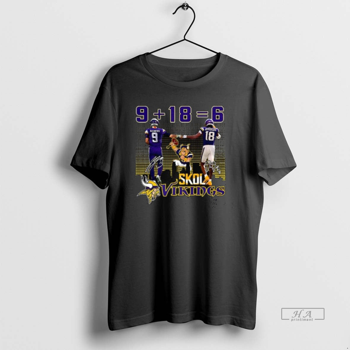 Trendy Mccarthy And Jefferson 9186 Skol Vikings Signature Unisex T-shirt, Sweatshirt, Hoodie, Long Sleeve Tee - T-Shirt, Sweatshirt, Hoodie