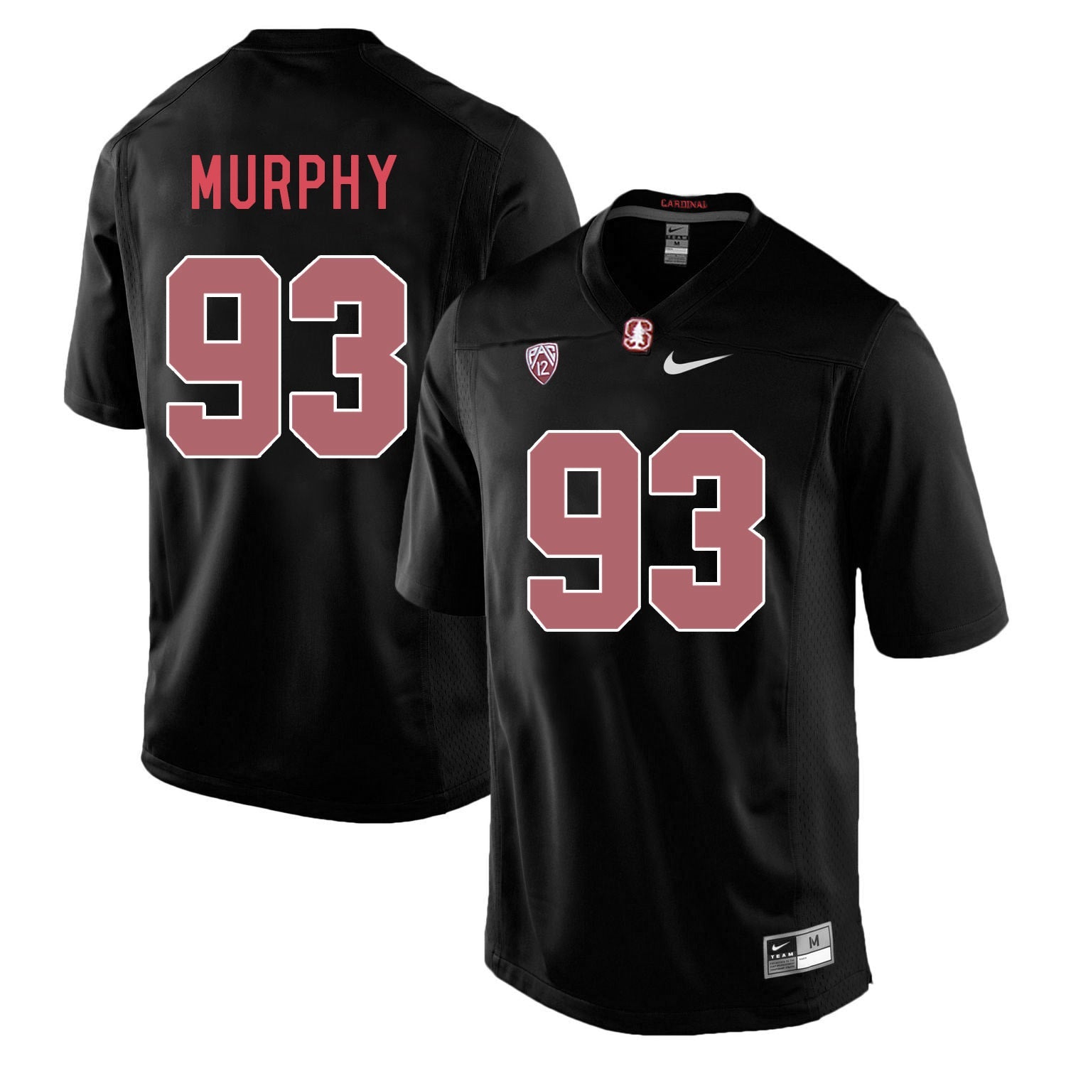 Trent Murphy 93 Blackout College Football Jersey football jersey product view 1