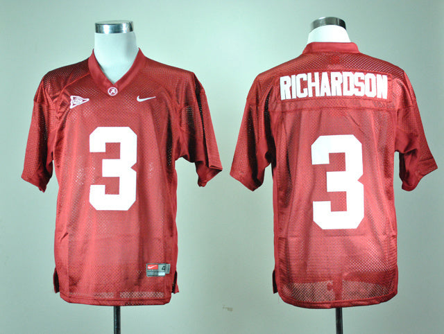 Trent Richardson 3 Burgundy College Football Jersey football jersey product view 1