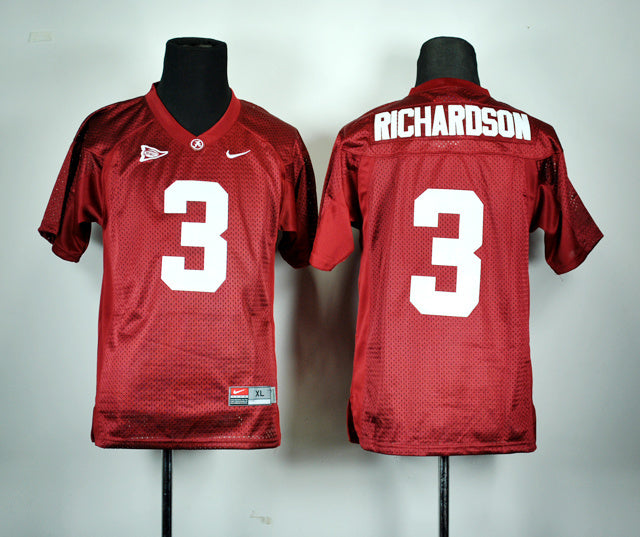 Trent Richardson 3 Youth Burgundy College Football Jersey football jersey product view 1
